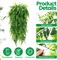 12 Pcs Artificial Hanging Plants 32 Inch Hanging Boston Ferns (Green) 14"D x 7"W x 7"H